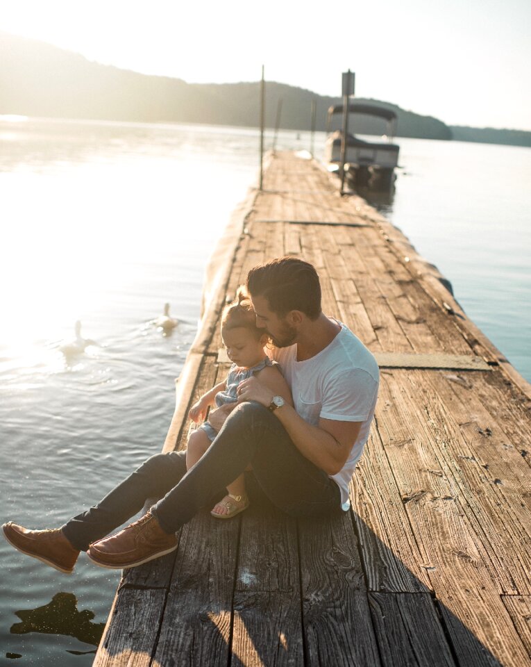 Lake leisure man