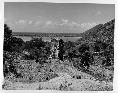 Naked Boy Hill te St. Maarten. Zicht op zoutmeer, Bestanddeelnr 935-1271