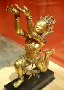 Nagaraja, view 2, Tibet, Densatil, 15th century, gilt bronze inset with hard stones and turquoise - Berkeley Art Museum and Pacific Film Archive - DSC03996