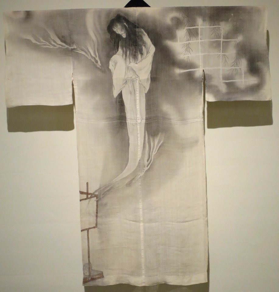 Nagajuban (under kimono) from Japan with design of ghost