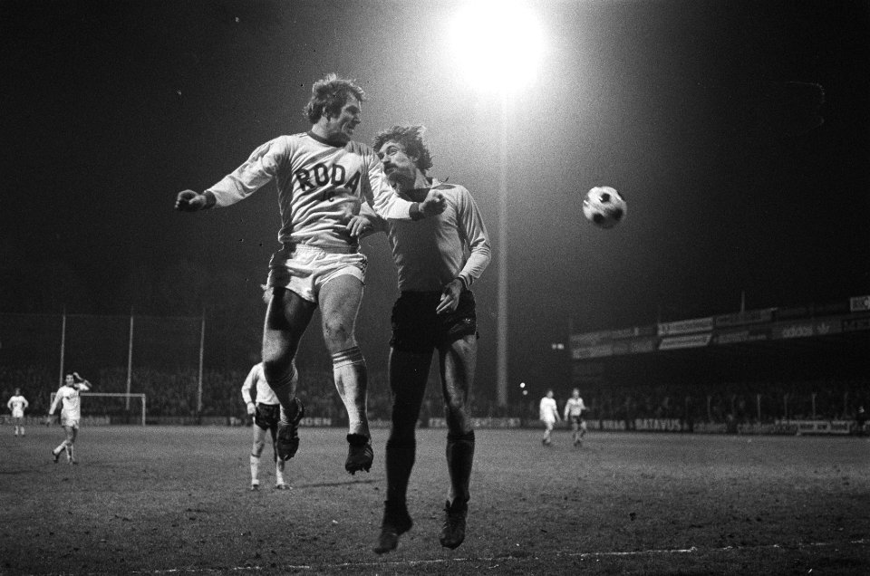 NAC tegen Roda JC 0-0, De Jong (l) in duel met Krijn Nanninga in duel met doelma, Bestanddeelnr 930-0361
