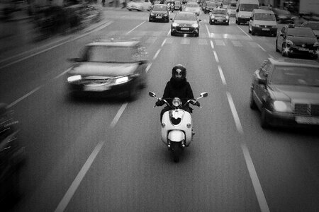 Motorbike b w tourism photo