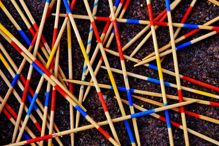 Skill colorful wooden sticks photo