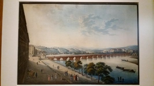 Musées Gadagne - Tableau Le pont Morand pris de la rive droite, anonyme