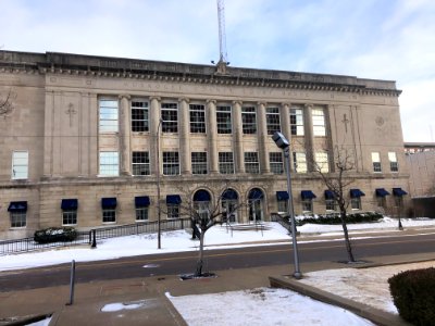 Muskogee snowstorm 2021-02-15 Muskogee County Courthouse NW