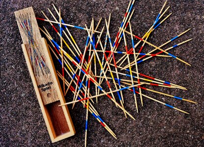 Skill colorful wooden sticks photo