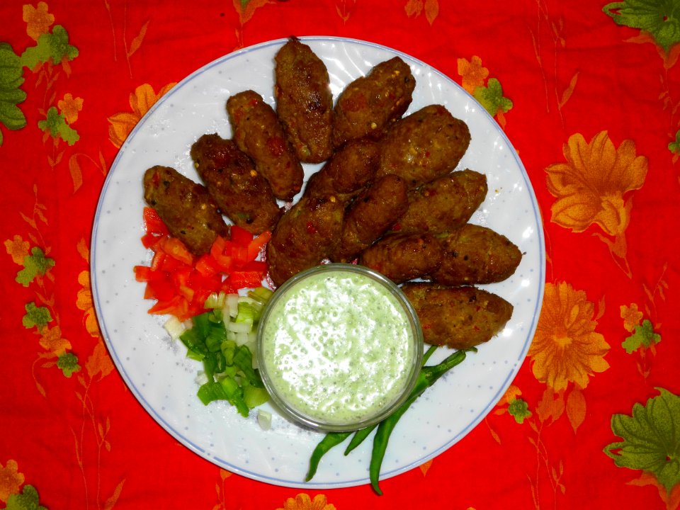 Muthi Kabab with salad and raita