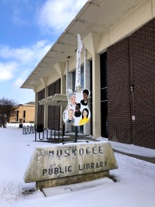Muskogee snowstorm 2021-02-15 Muskogee Public Library guitar NW