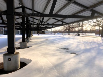 Muskogee snowstorm 2021-02-15 Muskogee Civic Center parking structure NE