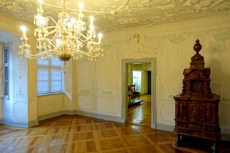 Music room, stucco by Donato Polli, 1734 - Stadtmuseum Fembohaus - Nuremberg, Germany - DSC02257