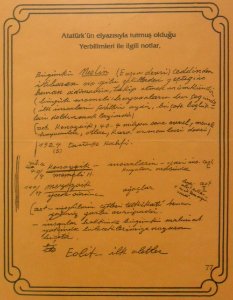 Mustafa Kemal Atatürk'ün yer bilimi notları
