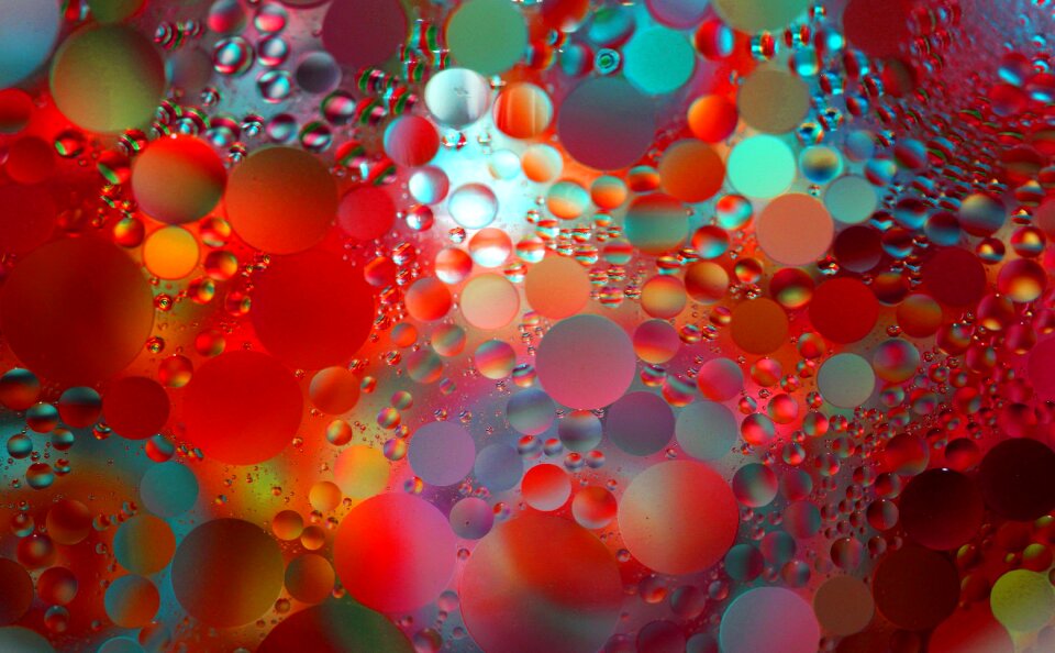 Oil drops reflections colorful