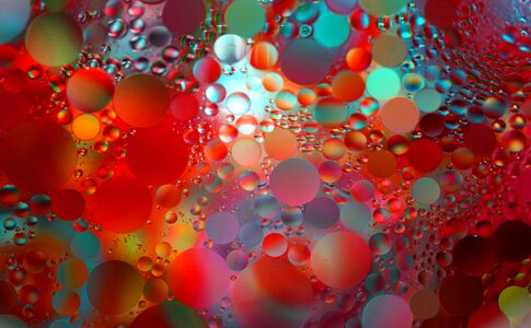 Oil drops reflections colorful photo