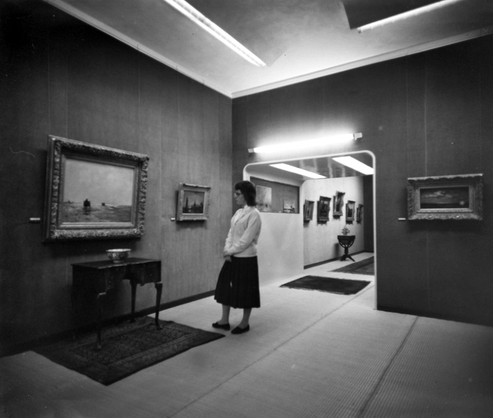 Museum Stichting voor de Vorm te Rotterdam Zaal Haagse school achtergrond afdel, Bestanddeelnr 910-0070