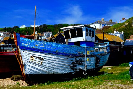 Fishing beach ship