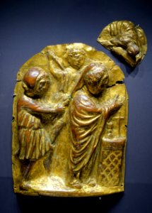 Murder of Saint Thomas Becket, Trier, mid 1200s, gilt copper - Hessisches Landesmuseum Darmstadt - Darmstadt, Germany - DSC00218
