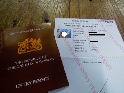 Myanmar Entry Permit 1
