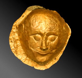 Mycenaean gold funerary mask, NAMAthens, Greece photo