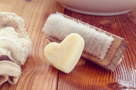 Heart soap washcloth wash photo