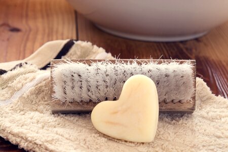 Heart soap washcloth wash