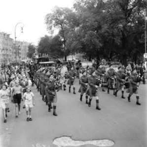 Muziekkorps van het regiment The Seaforth Highlanders of Canada Doedelzakspeler, Bestanddeelnr 900-4781