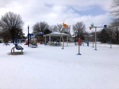 Muskogee snowstorm 2021-02-15 Beckman Park playground SE 1
