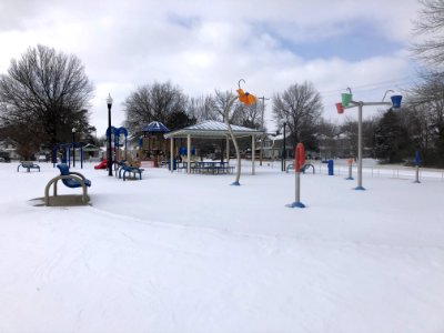 Muskogee snowstorm 2021-02-15 Beckman Park playground SE 2