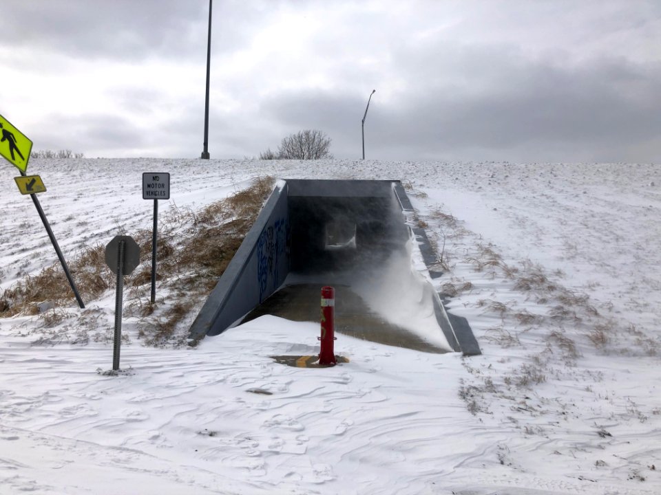 Muskogee snowstorm 2021-02-15 Centennial Trail Imman Blvd NE