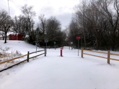 Muskogee snowstorm 2021-02-15 Centennial Trail Park Blvd NE