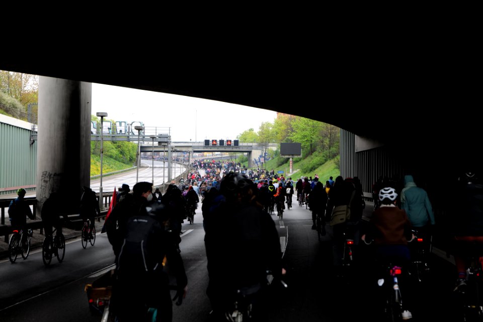 MyGruni 1st may demonstration Berlin 2021 Grunewald to Hermannplatz 77