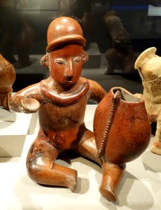 Musician with gourd, West Mexico, Colima, 300 BC to 300 AD, earthenware and pigment - De Young Museum - DSC00425