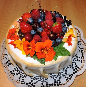 Blueberries currants nasturtium photo