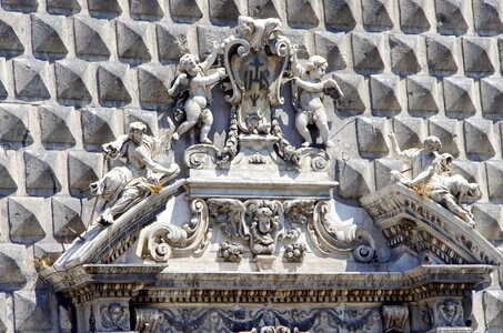 Church porch sculptures photo