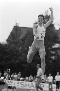 NK atletiek Emiel Mellaard wint verspringen, Bestanddeelnr 934-0315