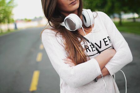 Girl headphone woman photo