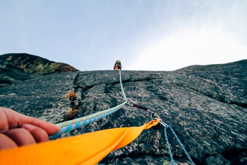 Mountains nature lead climbing