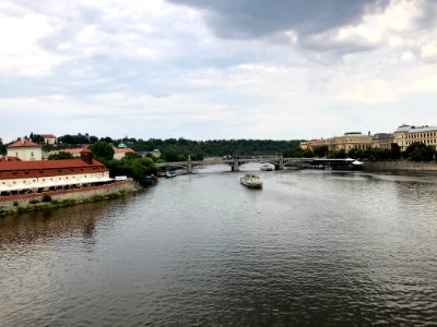 Vltava from Karlův Most, Malá Strana, Praha, Hlavní Město … 
