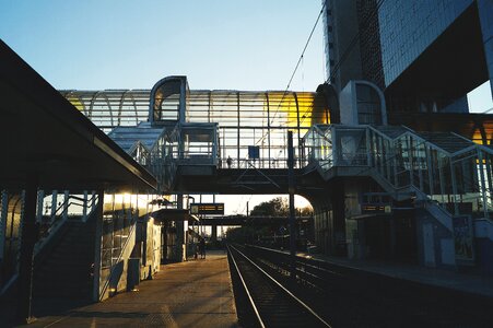 Station sunset tram