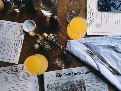 Newspaper paper table