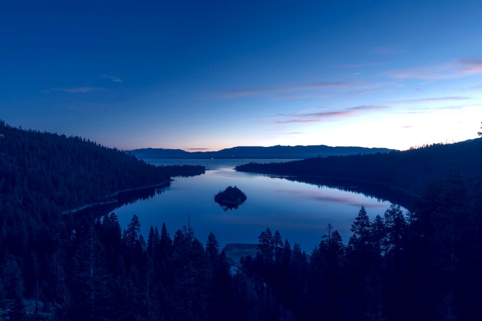 Water reflections mountains photo