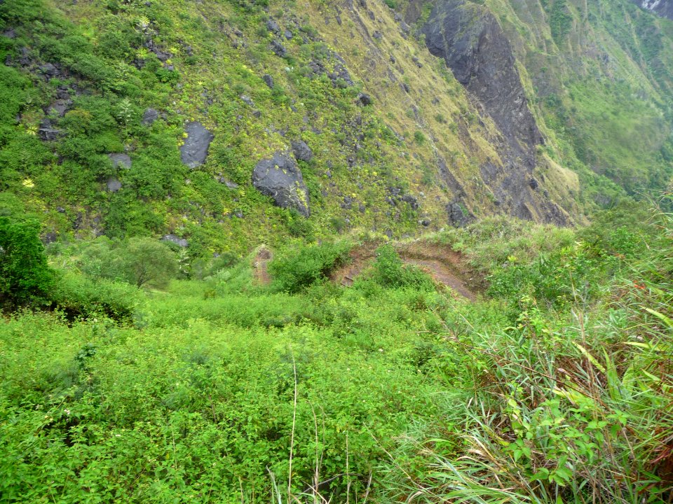 Une petite idée des lacets du sentier et du dénivelé 