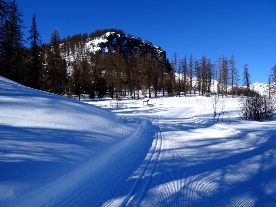 Piste de ski de fond, au col de la Pousterle 