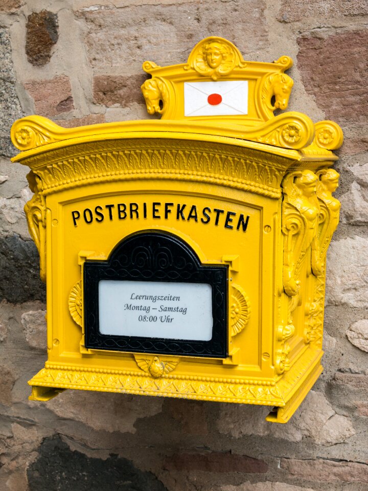 Postbox letters yellow