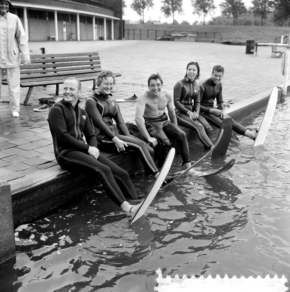Noordeuropese kampioenschappen waterski, Nederlandse ploeg vlnr Ben Wolterin, Bestanddeelnr 916-7861