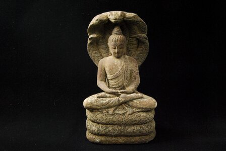 Statue buddhism black meditation photo