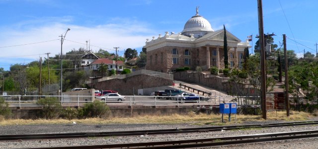 Nogales, Arizona, Marsh Heights behind courthouse from NW 1