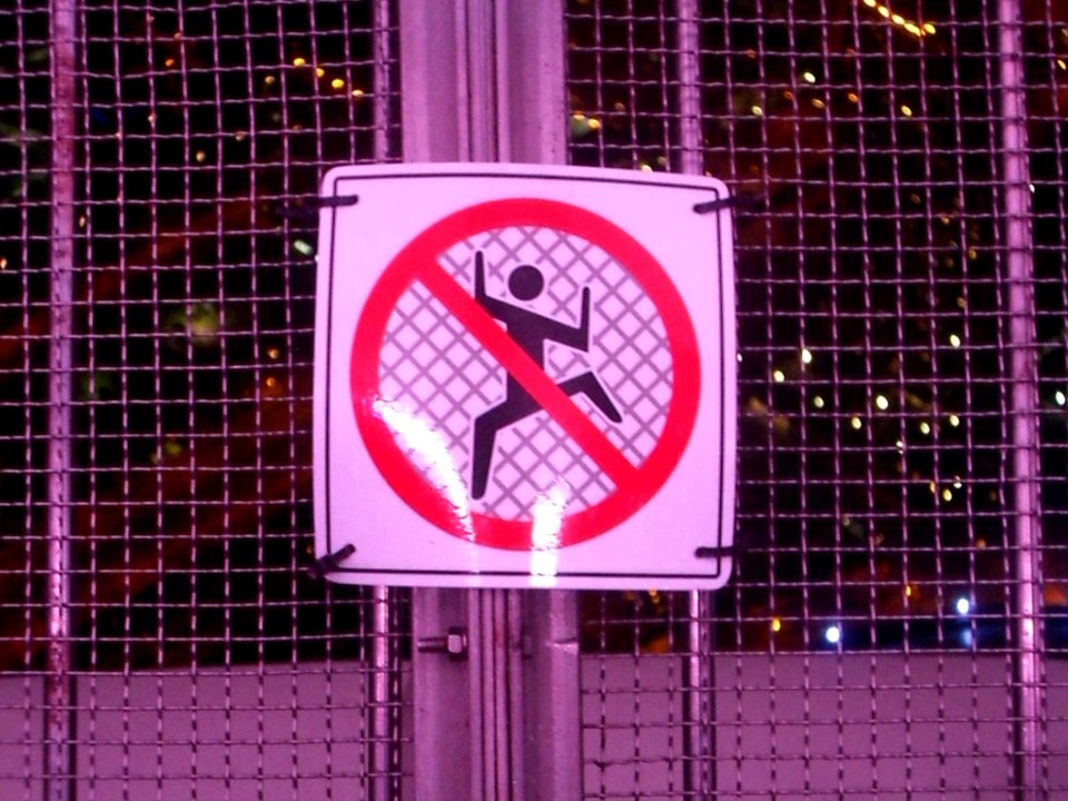 No Climbing Sign