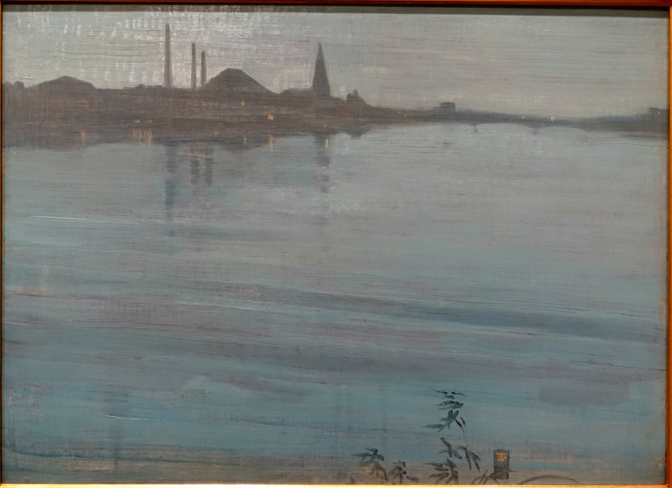 Nocturne in Blue and Silver, by James Abbot McNeill Whistler, c. 1871-1872, oil on panel - Fogg Art Museum, Harvard University - DSC01954