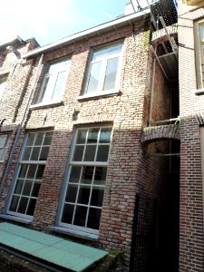 Nijmegen Lange Hezelstraat 46-48 zijgevel Papengas