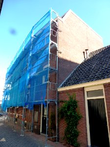 Nijmegen Lage Markt 58 zijkant, Nonnenplaats 14-16-18-20 (steigers)
